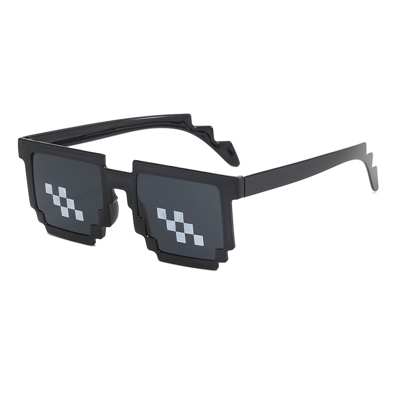 Mosaic glasses, funny sunglasses, anime pixel style, best man group, sunglasses, party glasses, direct sales by manufacturers - Square mosaic