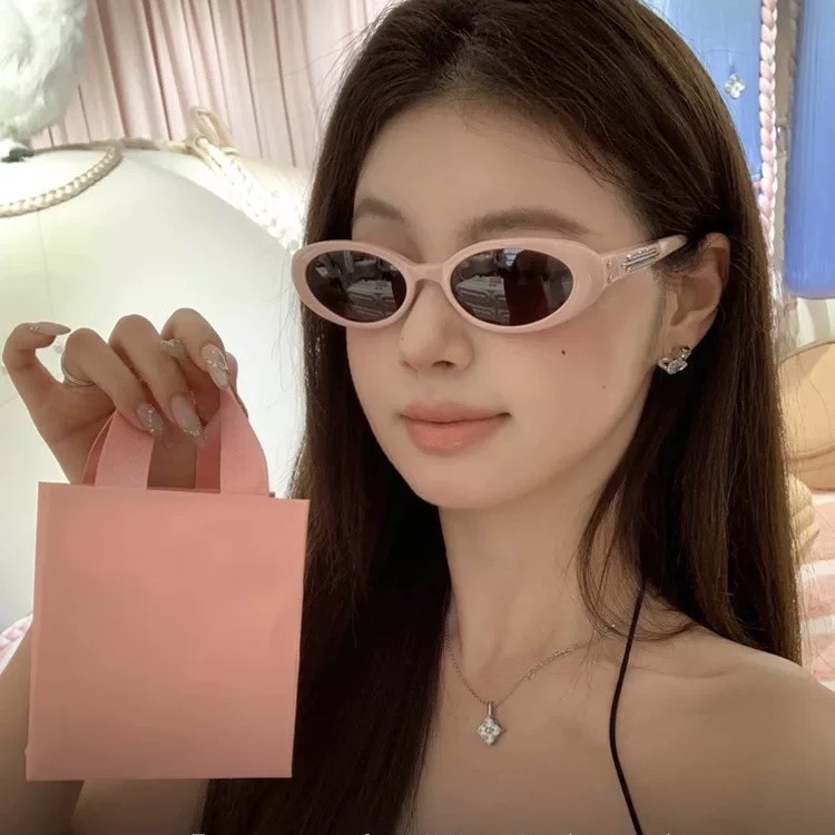 Jennie Солнцезащитные очки Spice Girls Дофамин Розовый кошачий глаз Millennium Y2K Сменные солнцезащитные очки поляризация - Чай из лотоса/Солнечные очки