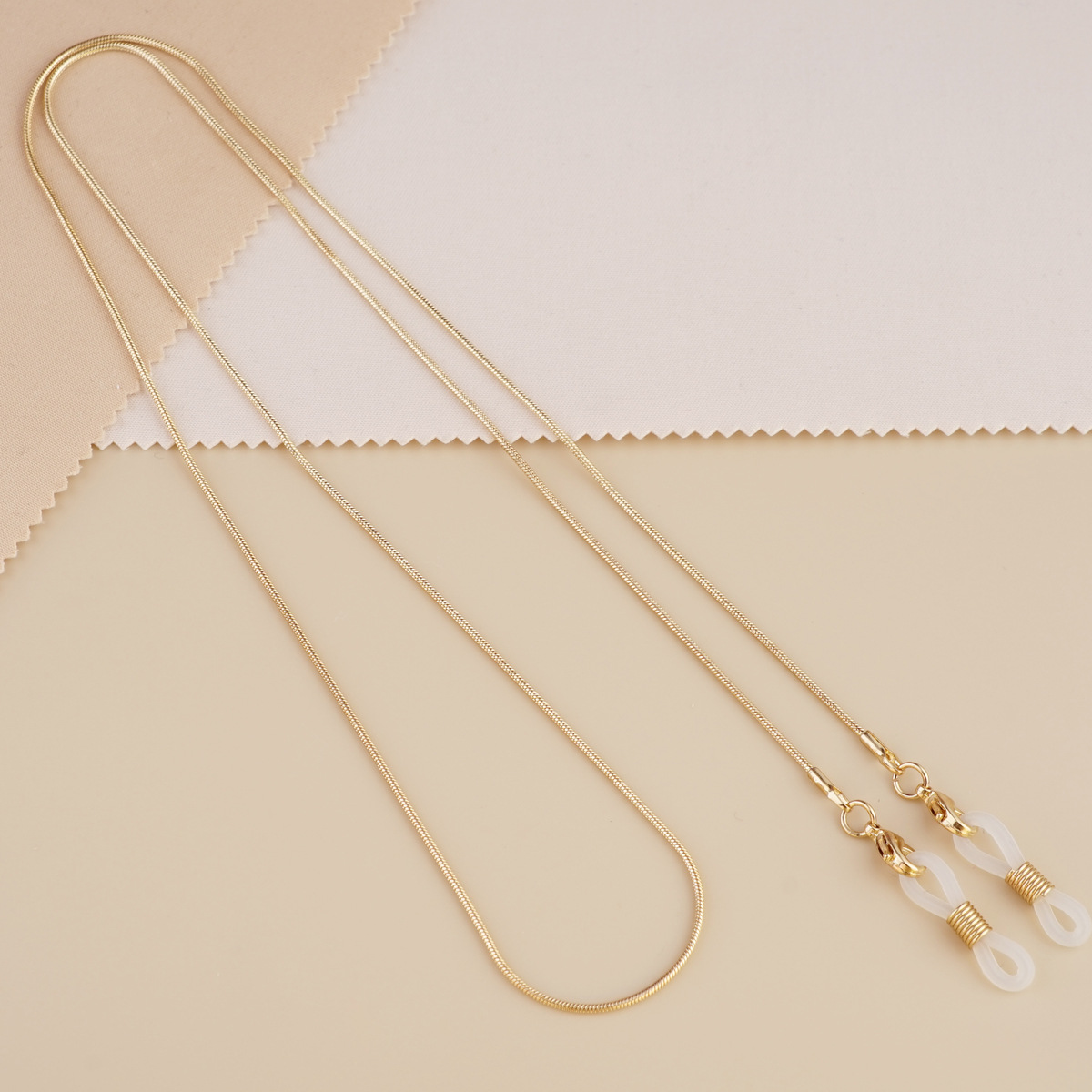 Glasses Chain Hanging Chain Metal Snake Bone Chain Glasses Rope Fashion Sunglasses Glasses Chain Sunglasses Female Hanging Neck 1.2 Round Snake - light gold