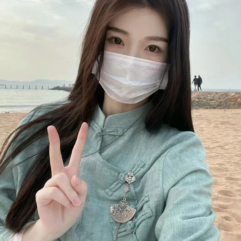 Чайный костюм Дзэн, халат, новая китайская рубашка, бюстгальтер, выпускной костюм, хлопчатобумажный костюм - Чайная новая китайская рубашка (с брошью)/S