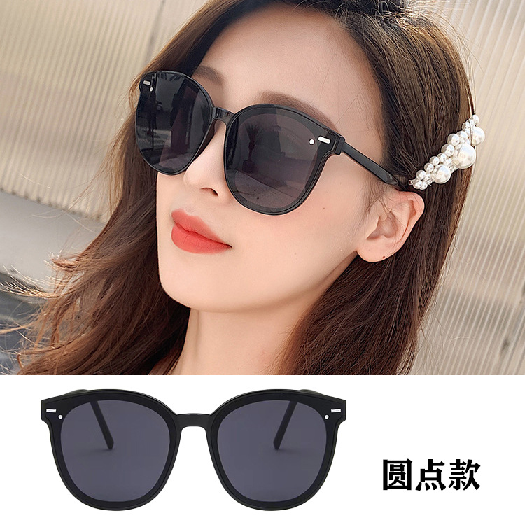 New full range square sunglasses for women, internet celebrities, fashion street photography, UV protection, high-end feeling, driving sunglasses for men - small dot