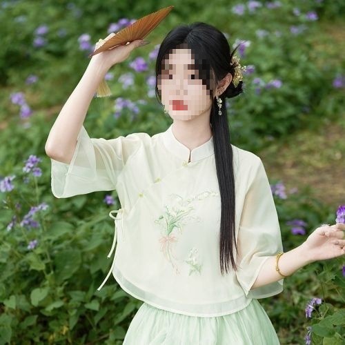 2026 Новая китайская улучшенная повседневная китайская одежда для девочек чайное искусство школьная одежда снежная китайская полуюбка халат - верхняя одежда/S