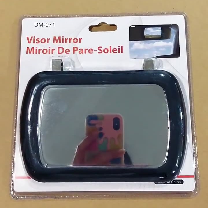 新品汽车遮阳板车载化妆镜 通用型夹式高清玻璃车用美妆补妆镜 - 夹式化妆镜16.7*11cm/黑色