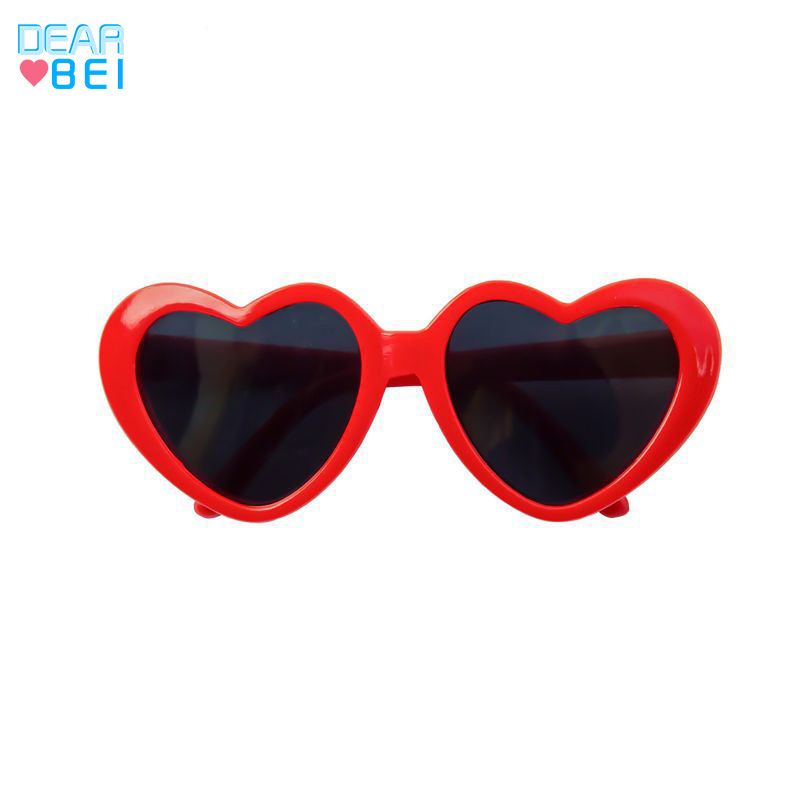 Factory direct supply of dog pet glasses, cute pets, Christmas funny glasses, heart-shaped cat sunglasses, wholesale of pet supplies - Red Love Sunglasses PJ-600-01