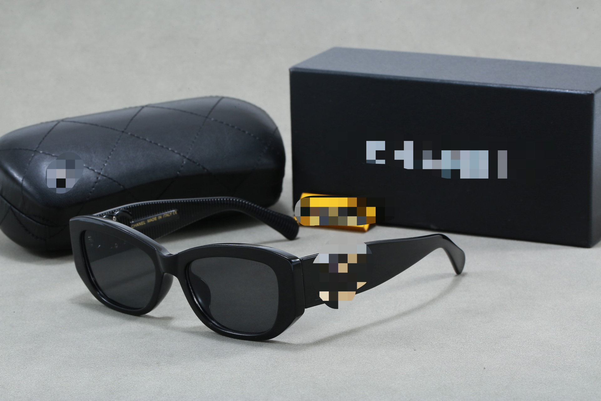 辛芷蕾同款小香ch5493 双C太阳眼镜女网红小红书爆款墨镜直播爆款 - 黑灰片/单眼镜