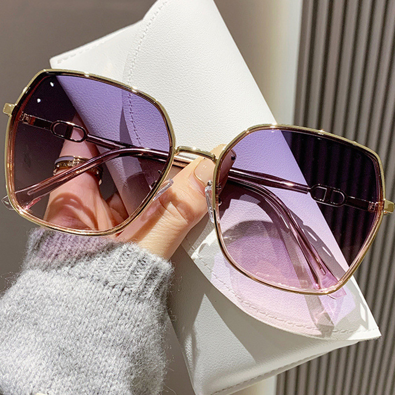 Модные новые с чувством макияжа Модные рамки солнцезащитные очки от ультрафиолетового света большое лицо тонкие солнцезащитные очки высокой четкости - Пурпурный каркас/Солнцезащитные очки