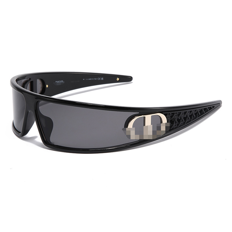 Дом D с маркировкой от 1 до 1 в прямом эфире Очки для волос Woman 2025 с ультрафиолетовыми солнцезащитными очками - Чёрная рама, чёрная нога./Упаковка с фирменным шкафом