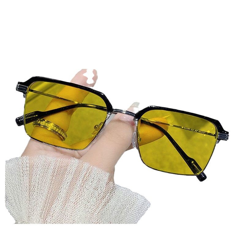 Очки ночного видения для ночного вождения, очки для измерения яркости, солнцезащитные очки для дальнего света, мужская и женская мода 810 - Черно - серебряная рамка/Ночной фильм 0 градусов