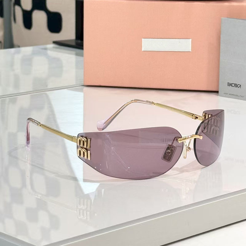 Miu Новые солнцезащитные очки A51S для женщин - пилотов без границ узкая версия - розовый