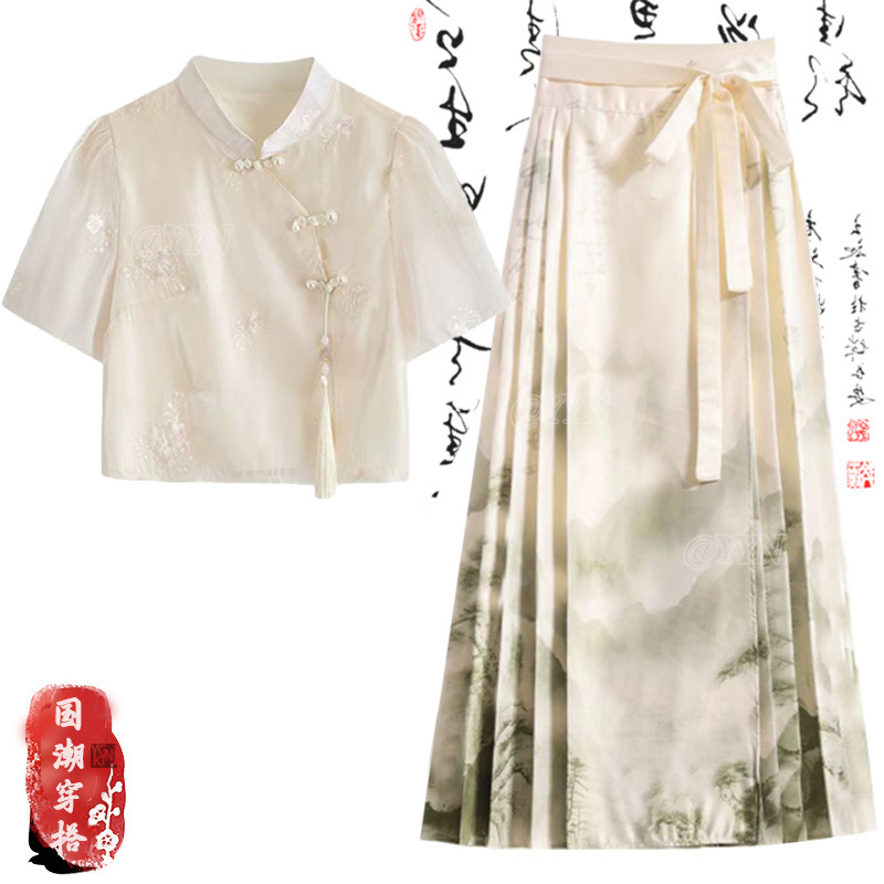 Маленький человечек, новый китайский пиджак Дзэн, костюм с лошадиной лапшой, 2026 женский летний набор улучшенных китайских костюмов, которые можно носить каждый день - Пиджак бежевый/M