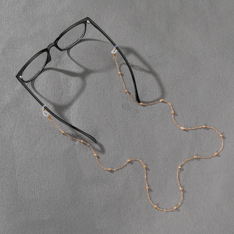 Cross border hot selling metal ball glasses chain hanging neck strap with anti slip hanging sunglasses, versatile trendy headphone chain accessories in Europe and America - KC Gold