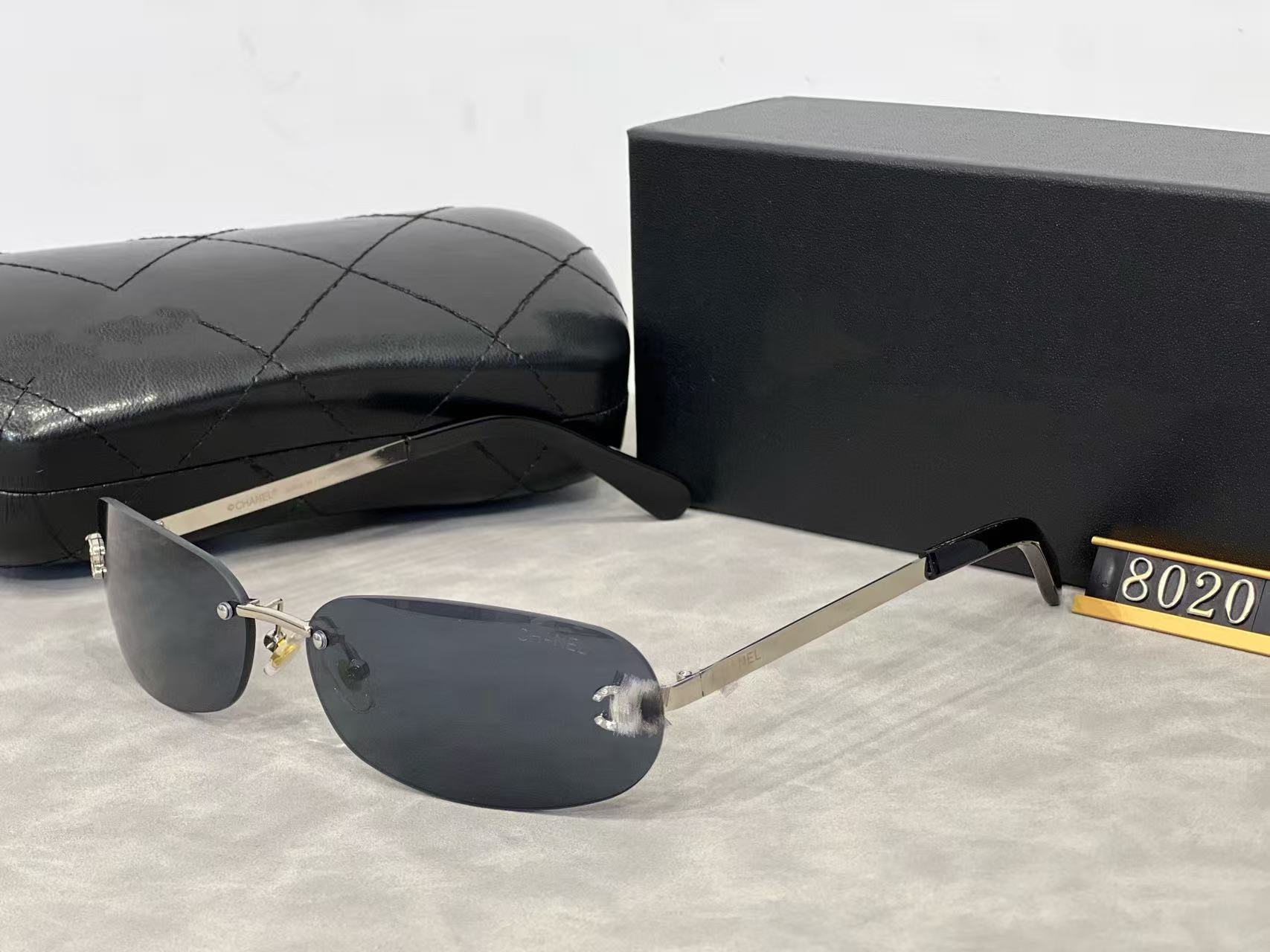 Xiaoxiang Family Безрамочные овальные солнцезащитные очки Euro - American INS Сеть Красный металл Индивидуальные солнцезащитные очки для мужчин и женщин - C1