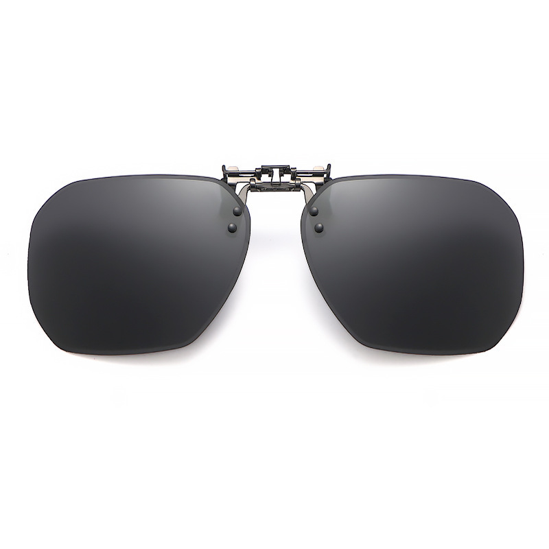 Myopia clip sunglasses for men, polarized anti UV fishing for driving, sun shading and sun protection for women, sunglasses for color changing driving - Black gray flakes
