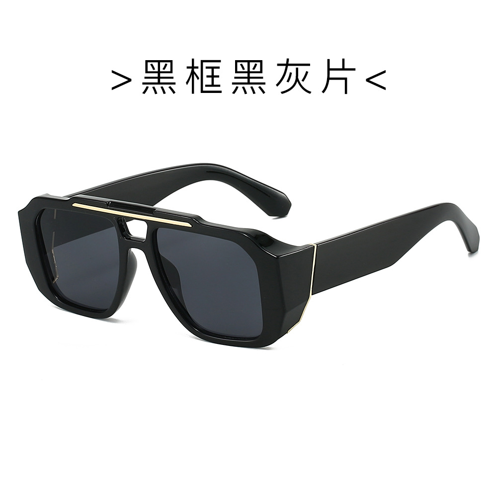 当季新款男款飞行员款太阳镜防眩光轻便跨境高清墨镜时尚户外出行 - 黑框黑灰片/常规