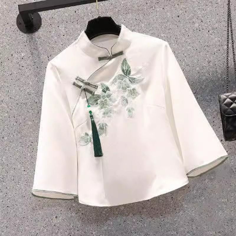 Популярный улучшенный китайский костюм женский летний новый китайский ветер каждый день носить нежные два набора - Пиджак/М рекомендуется 80 - 100 Китайский джин (1 джин=0,5 кг)