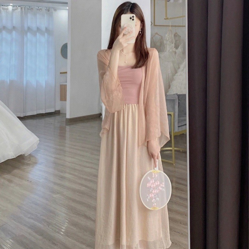 Летняя тонкая клейкая соль женская одежда маленький человек высокий нежный ветер три комплекта китайский стиль улучшенный китайский костюм - Картинки цвета/S