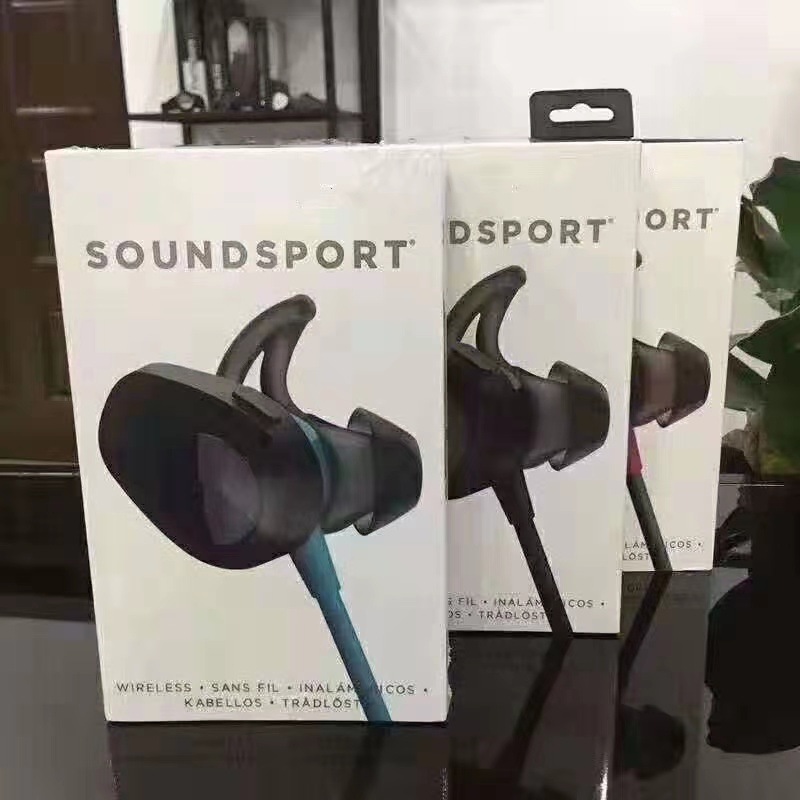 跨境新款soundsport无线蓝牙耳机运动颈挂式跑步wireless防水蓝牙 - 白色
