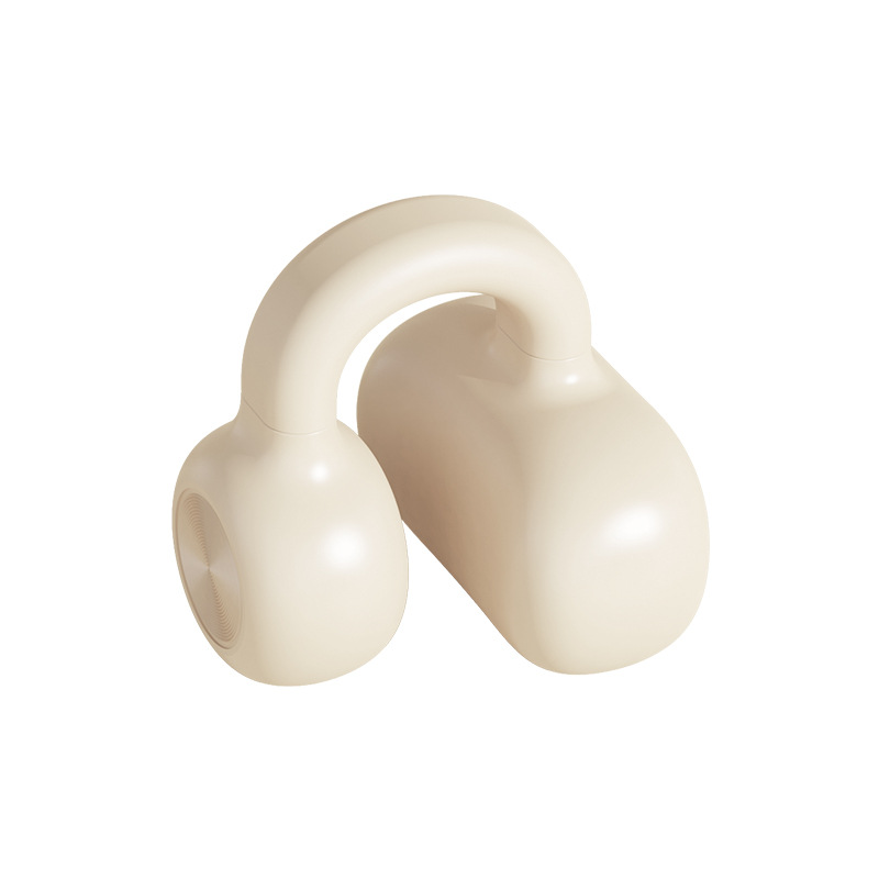 Новые беспроводные наушники Bluetooth с одним ухом, не входящим в ухо, проводящим ушной зажим, без повреждения ушей, сверхдлинная продолжительность полета Huaqiang North - цвет кожи/Перламутровый мешок