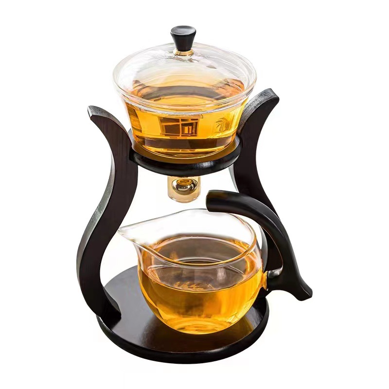 Полуавтоматическая лампочка, чайная посуда, стеклянная японская заваривающая машина, магнитная всасывающая домашняя кунг - фу, чайная посуда, подарочная коробка. - Прозрачное лунное приглашение (без цветной коробки)