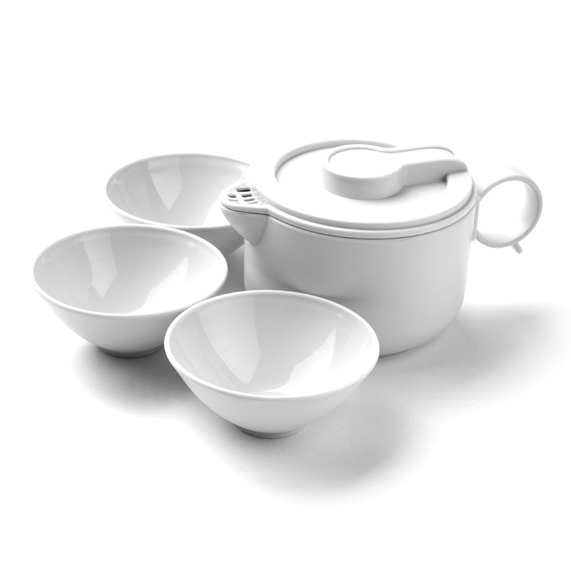 Экскурсия на свежем воздухе Чай Кунг Фу, чайный сервиз, чайник, три кемпинга, портативный стакан для гостей, автомобильный чайный набор. - Три чашки.