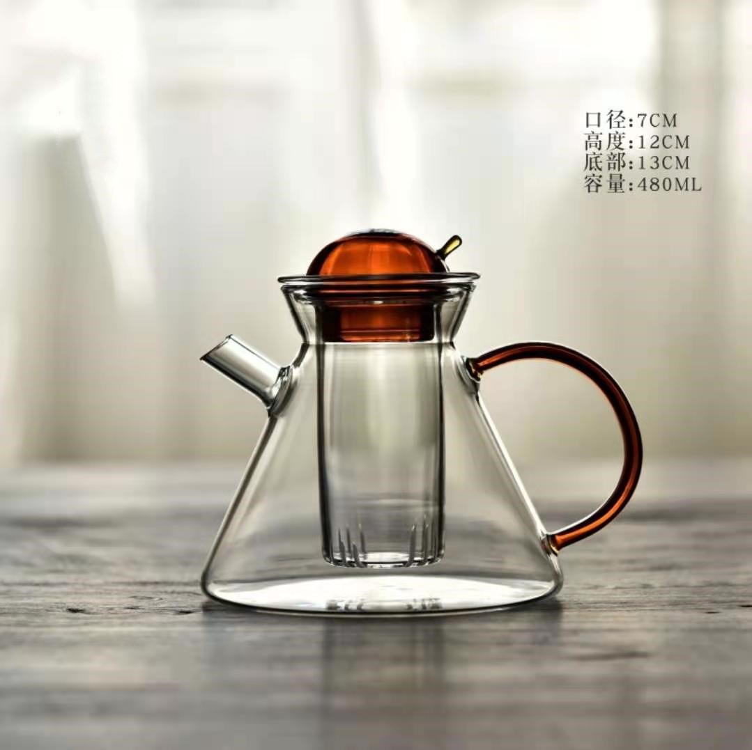 Датский чайник Nordic Creations High - борный силиконовый ретро - набор янтарный кофеварка - Красный стеклянный чайник