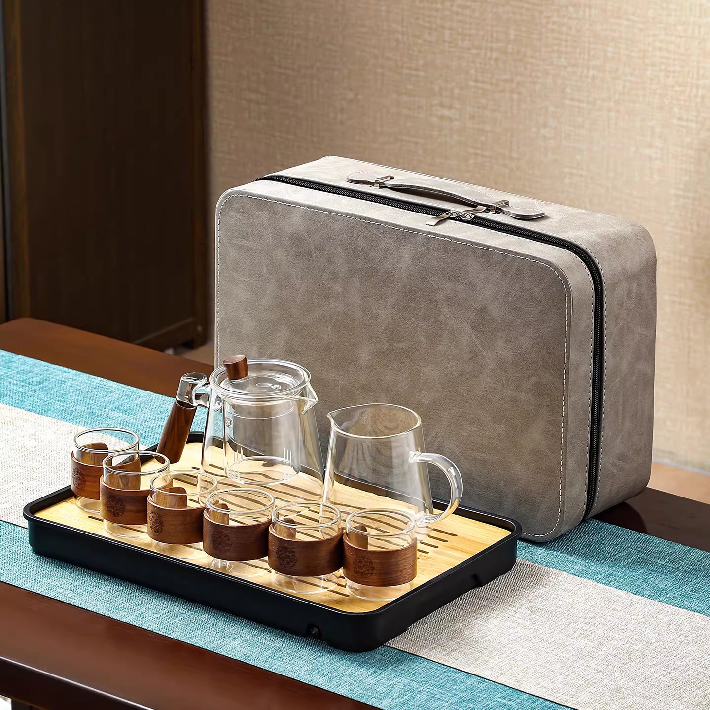 Новый чайный сервиз Кунг - фу домашний офис бизнес подарки китайский чайник легкий и роскошный подарочный ящик - Прозрачный чайник для путешествий