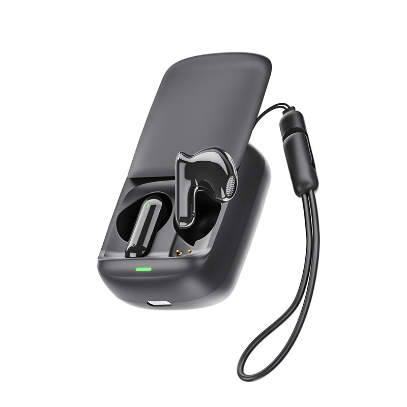 新款TWS无线蓝牙耳机超长续航入耳式触控滑盖游戏无线耳机私模 - 黑色/英文提示音