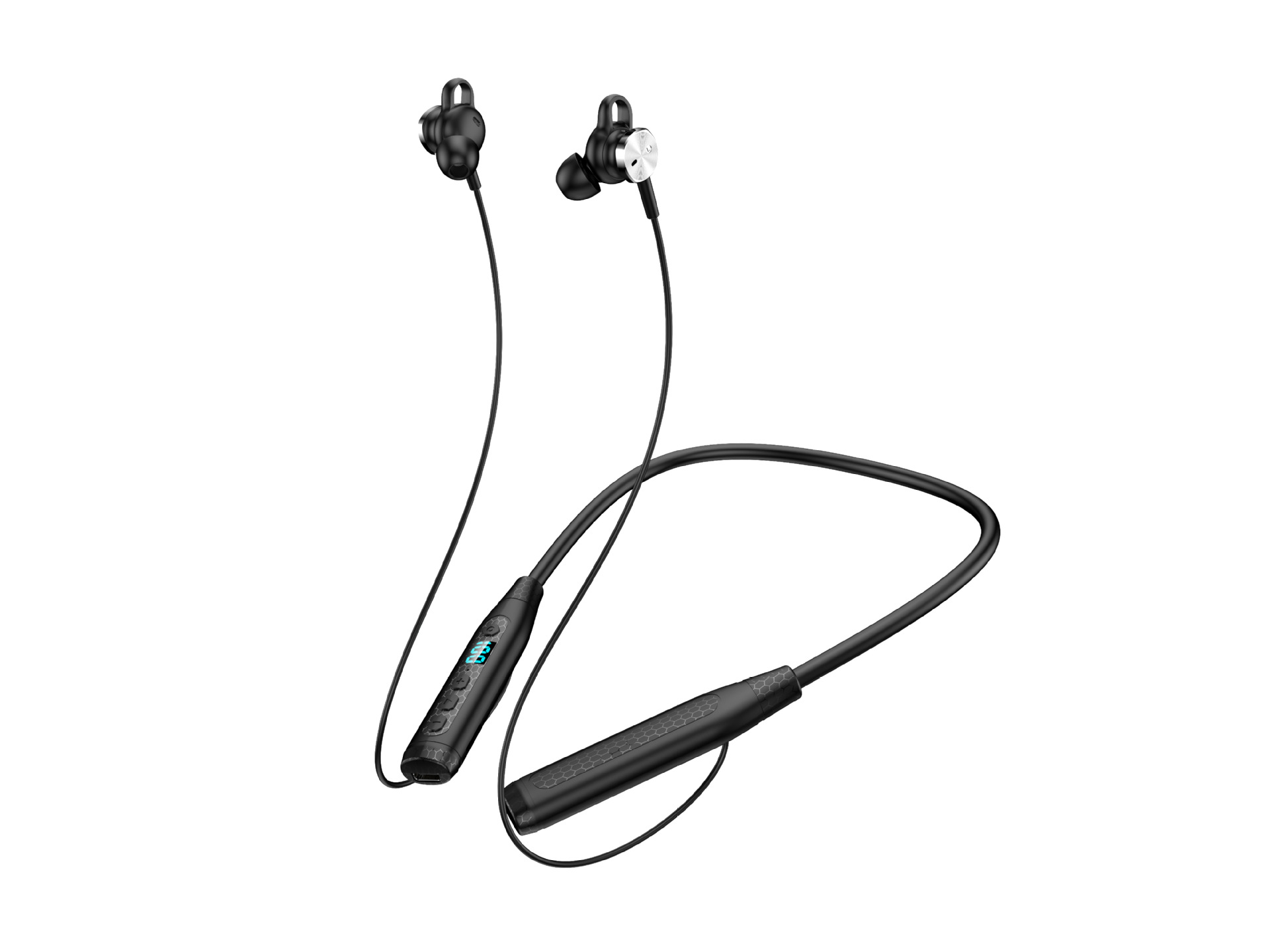 双电池蓝牙耳机无线挂脖式超长待机续航运动跑步可插卡2022年新款 - K71 黑色【入耳式】【盒装】