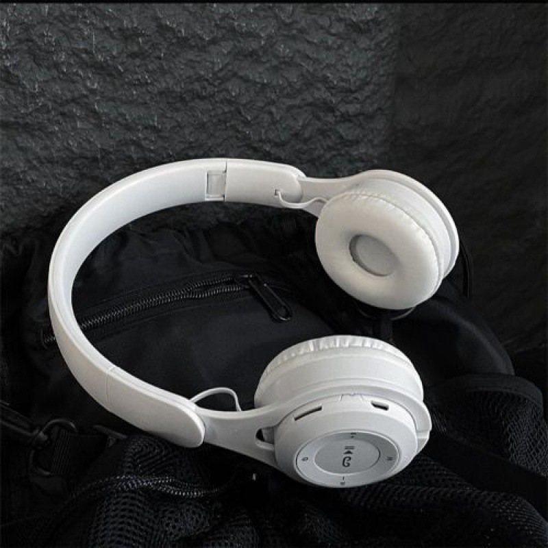 耳机拍照道具耳机道具头戴式耳机拍照道具挂脖耳机装饰高颜值通用 - 蓝牙款【月光白色】