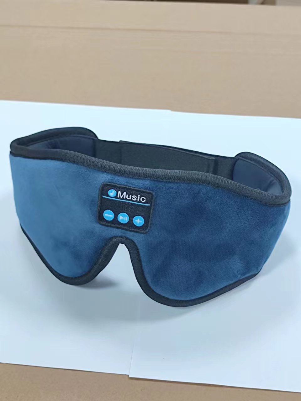Cross border hot selling black 3D eye mask Bluetooth 5.0 wireless headphone head mounted blackout memory cotton eye mask wholesale - Blue Music Label