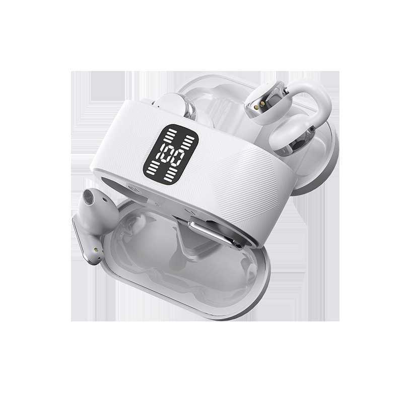 新款跨境热销Q16情侣款四耳二合一蓝牙耳机高音质ENC降噪长续航 - 白色