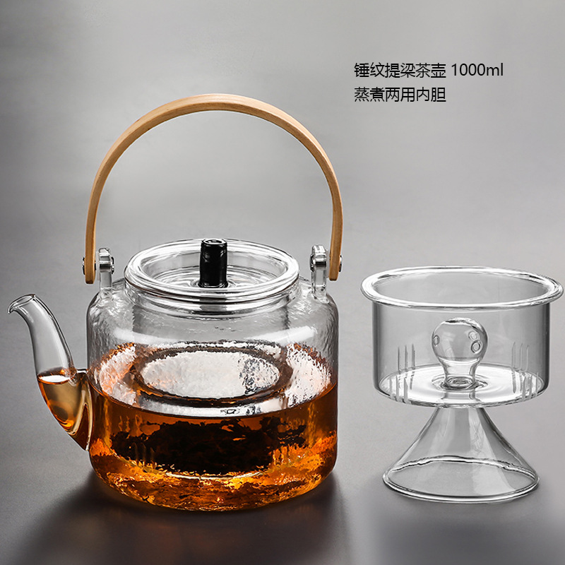 Бамбуковые балки высокоборное силиконовое стекло чайник - [Молоток] Тяньчан 1л (2 желчный)