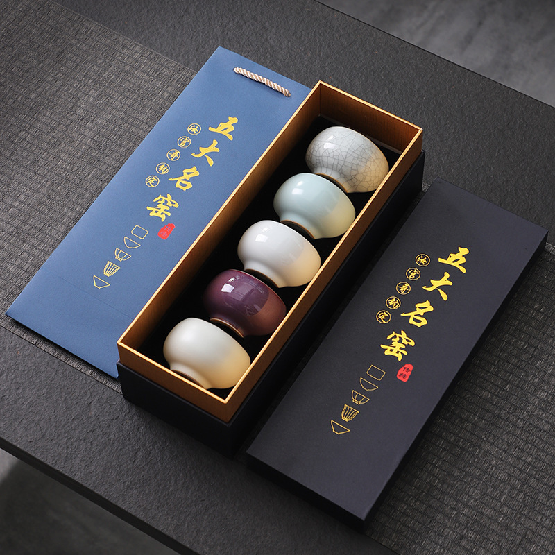 Пять знаменитых чайных сервизов, большая чашка, подарочный набор, керамический чай, чайная чашка, ваша фарфоровая чашка, чашка хозяина, Вэньчжуан - Пять знаменитых костюмов для печи