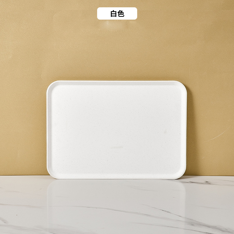Скандинавская пшеничная солома поднос ins ветер прямоугольная пластиковая тарелка тарелка барбекю домашний ресторан гостиничная тарелка - кремовый/Большой размер: 43 * 30.5 * 1.7cm