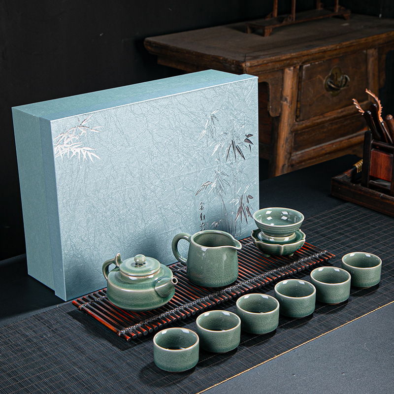 Керамический чайный сервиз Костюм печь Ru печь может содержать полный набор чайных сервизов кунг - фу домашние коммерческие подарки может быть определен логотип - Чайный набор/Элемент по умолчанию