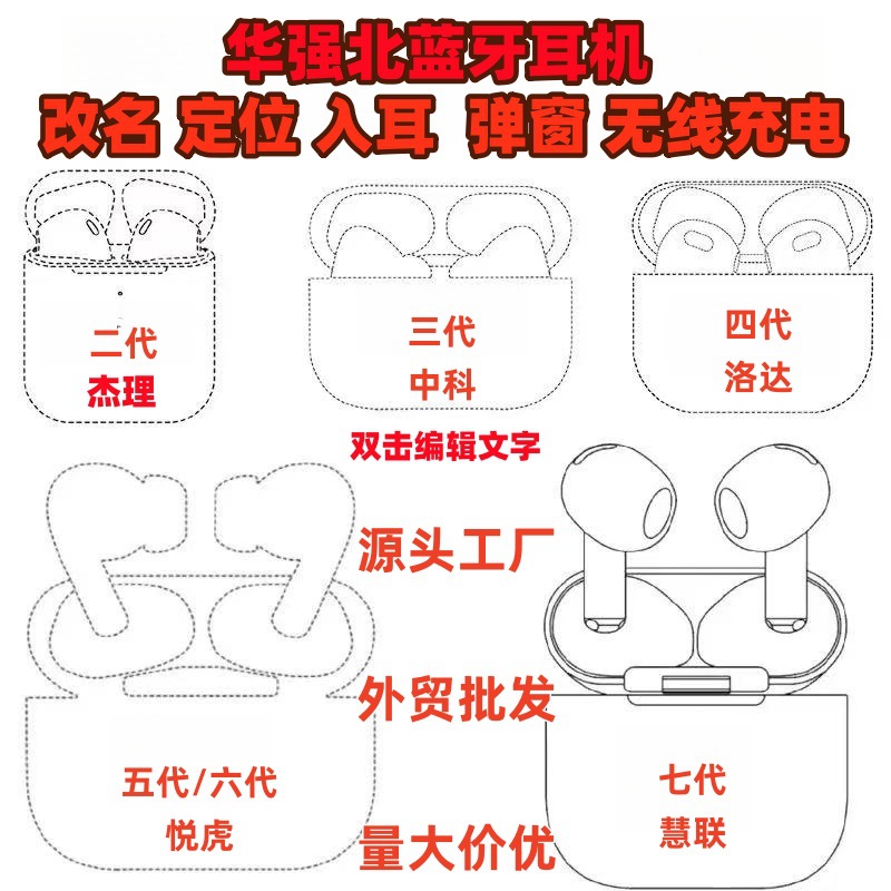 Huaqiangbei 234567 Jerry 6973 Zhongke Yuehu 1562AE pro2 Bluetooth Earphones Cross border - white/Second generation Jelly 6973 with full functionality