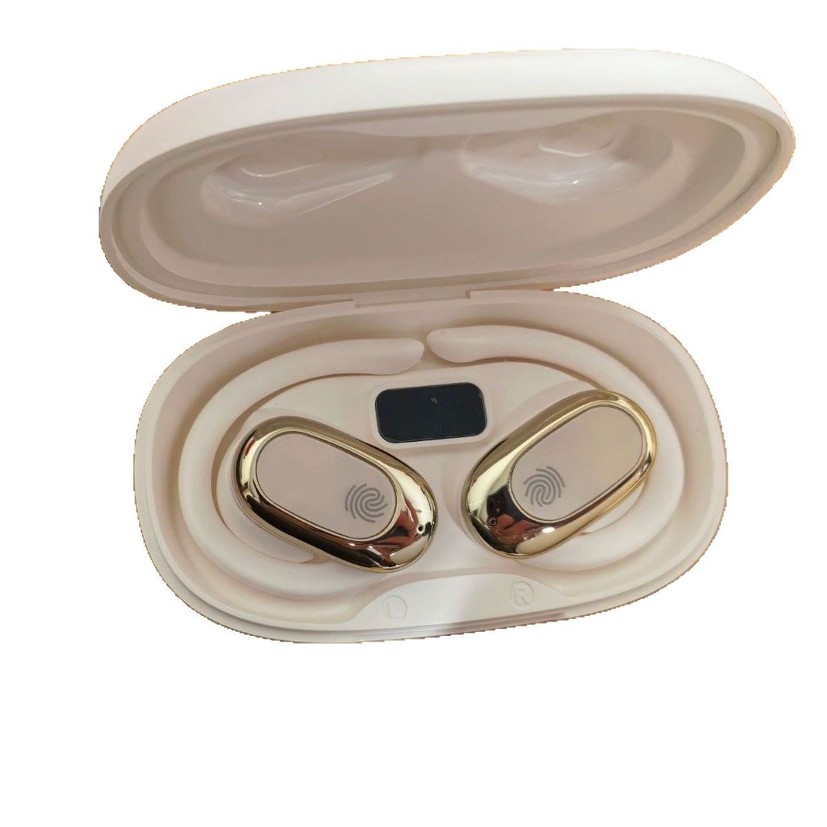 Berlin Voice's new ear hanging Bluetooth earphones, open earphones, wireless sports ear hanging, ultra long battery life wholesale - Skin color box