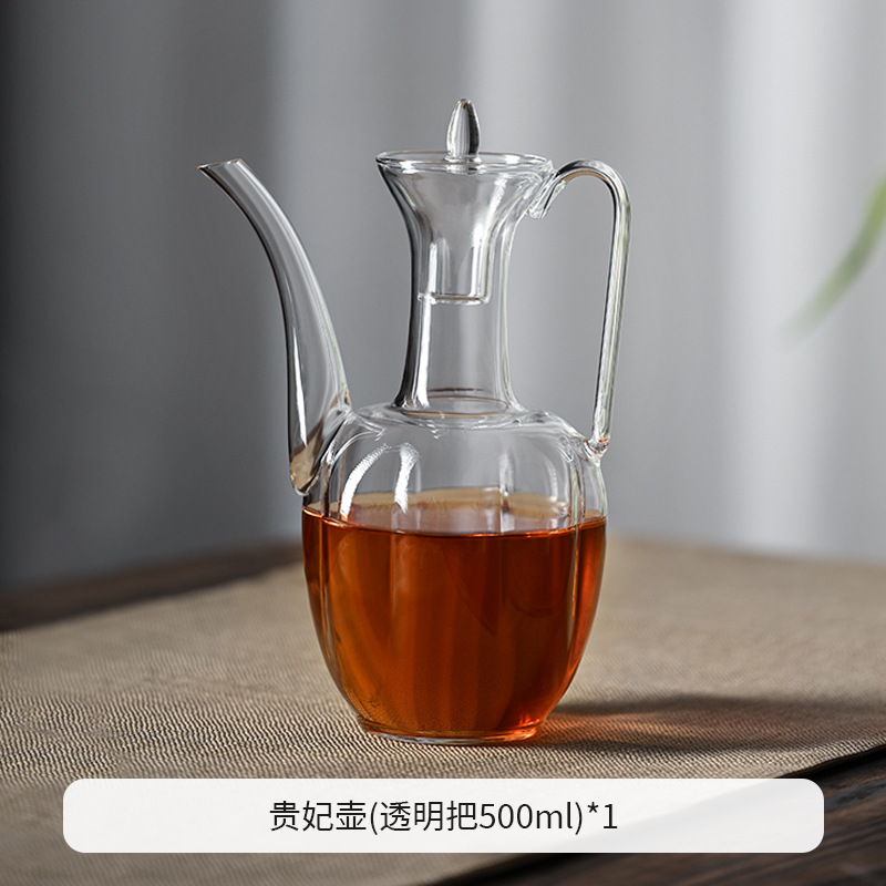 Чай заварить зеленый чайник с высоким содержанием бора кремния принцесса прозрачная чай стеклянный чайник ручной чайник чайный сервиз набор горячий чайник ручная работа - Куйфэй чайник (прозрачный) 500 мл