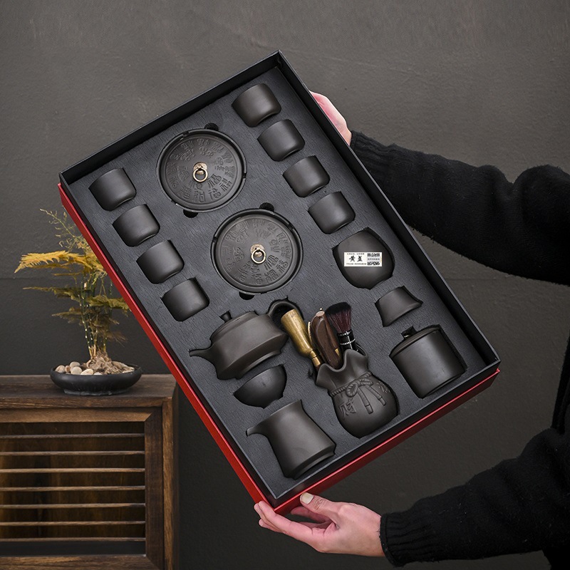 Чайные сервизы подарки ручная работа фиолетовый песок чайник чайник комплект пепельницы гонорар полный набор домашних гостей - Оригинальная руда фиолетовый горшок с пепельницей на 17 голов - Книга без слов/другие