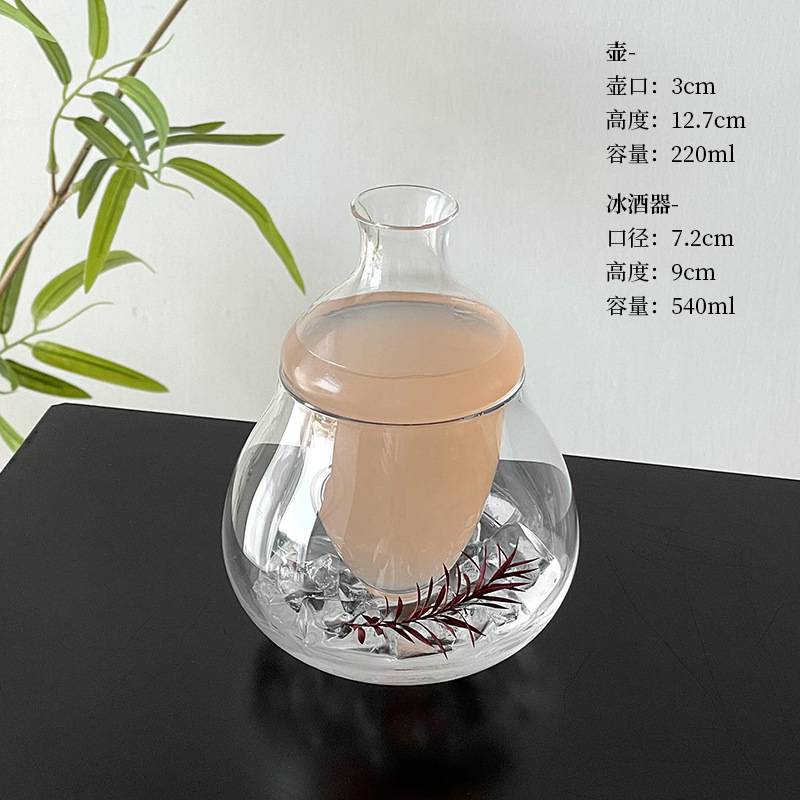 Новый китайский чайный сервиз в Юньлине Японский стеклянный холодный экстракционный чайник изысканный чайник - Ледяной винник - плоский рот (косой рот связи с клиентом)/51 мл (включительно) - 100 мл (включительно)