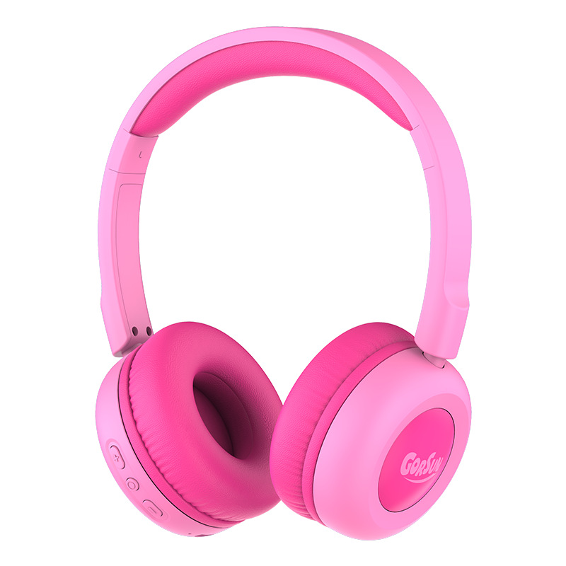 Children's Headset Bluetooth Headset Macaron Cute anime Lightweight Durable Online Learning Wireless Headset - Princess Pink/official standard configuration