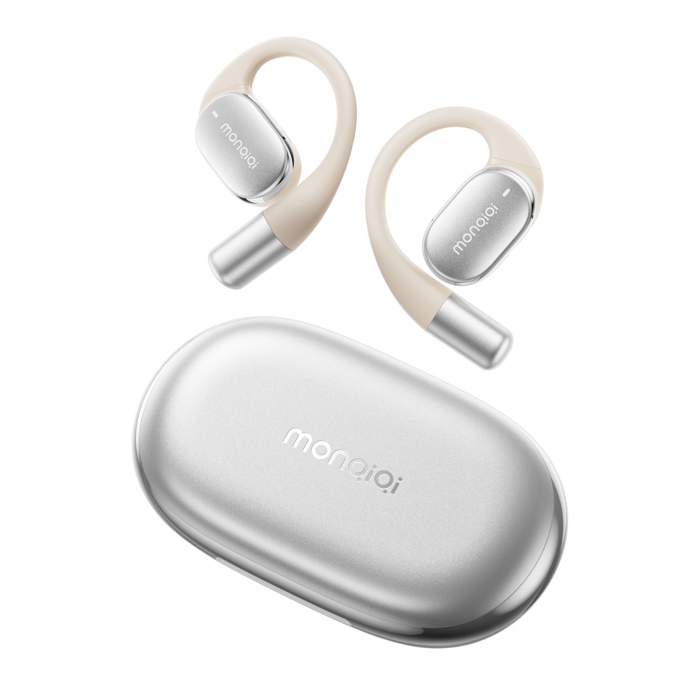 蒙奇奇蓝牙耳机挂耳式2025新款气传导无线降噪长续航运动不入耳 - 钛光金