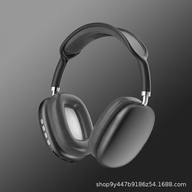 P9ins Wind Earphones Headwear Wireless Bluetooth Retro Girl Hanging Neck Camera Model Decorative Ear Mic Trendy - Huaqiangbei Max Black (1)