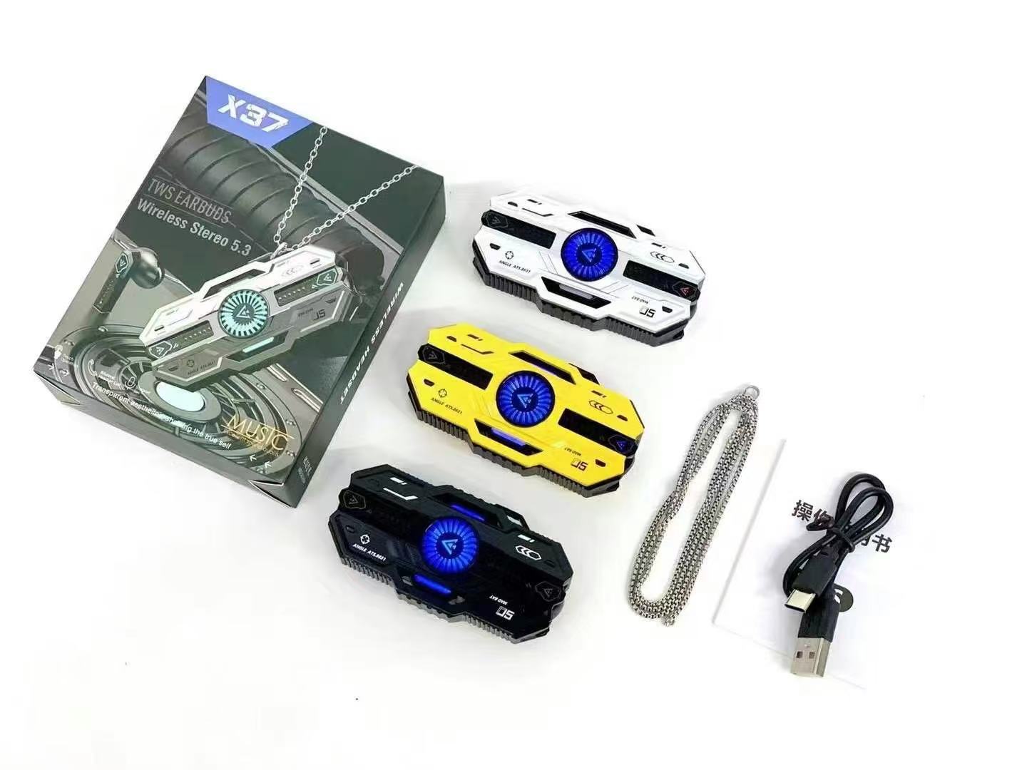 Трансграничные распродажи X37 Беспроводные игры Крутые Bluetooth Наушники Электроспорт Снижение шума Низкая задержка сверхдлинная продолжительность полета Ешьте курицу TWS - чёрный