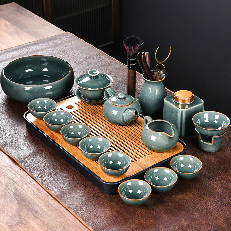 Бамбук сухая тарелка чайная посуда набор керамическая готическая печь чайник крышка чашка кунг фу чайная посуда - спецификация