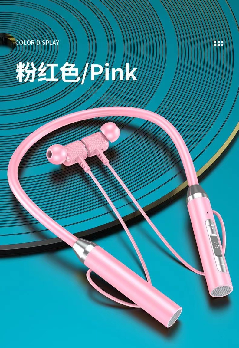 G01 Спортивный магнитный отсос Bluetooth Наушники в ухо, шея, бег, стереозвук, наушники большой емкости Подарки - Пакет OPP (наушники + инструкция + зарядная линия + перламутровый мешок)/розовый