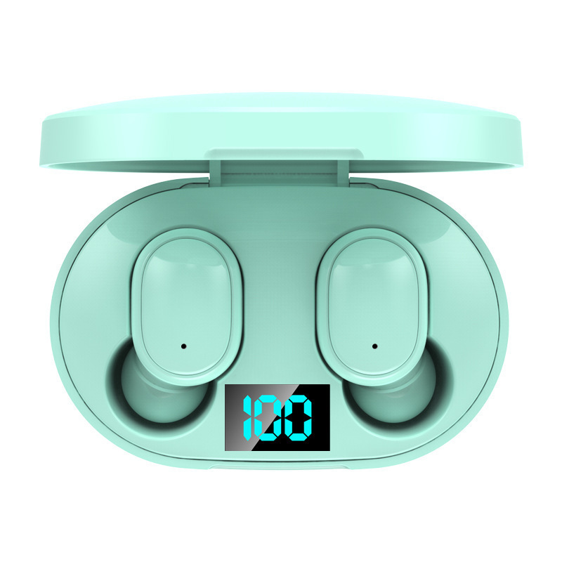 【 Top selling 】 E6S Bluetooth Earphones Wireless Dual ear Sports Digital Display Noise Reduction Long endurance Wholesale - E6S Macaron Value Edition Green