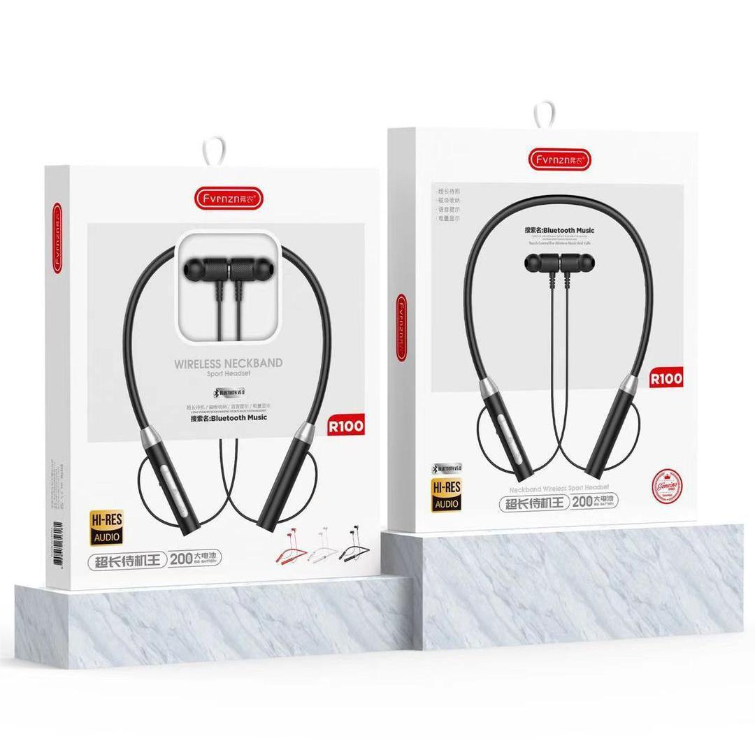 无线蓝牙耳机挂脖式超长待机适用安卓华为vivo手机运动蓝牙耳机 - R100运动蓝牙耳机超长待机【精美大包装】音质好