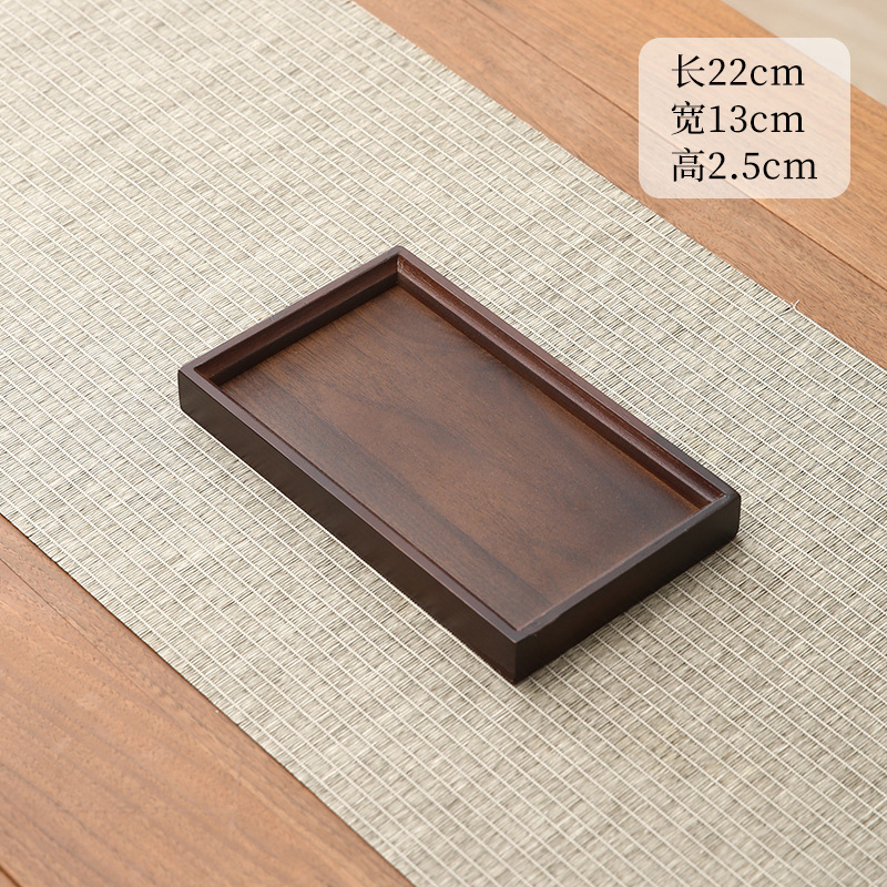 Домашний чай из дерева чашка для воды тарелка чайная чашка чайная посуда приемная тарелка огороженный чай бамбуковый прямоугольный лоток чайная тарелка - Коричневый - прямоугольный лоток « 22 * 13 * 2.5cm»