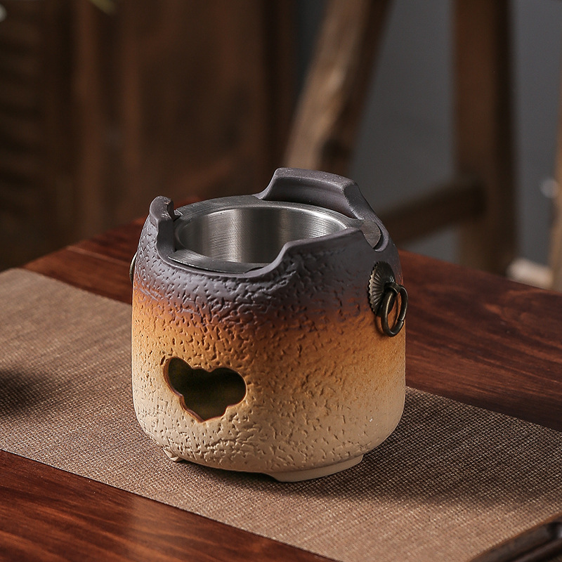 Приготовление чая в домашнюю печь для путешествий на свежем воздухе чайная посуда грубая глиняная печь угольная печь чайник - Желательная печь (с печью из нержавеющей стали)